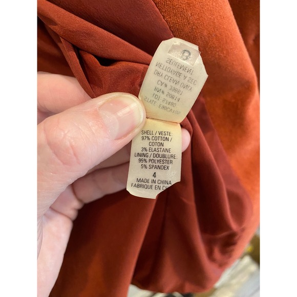 Elie Tahari Women's Rust Orange Blazer Single Button Embellished Pockets - Picture 7 of 9